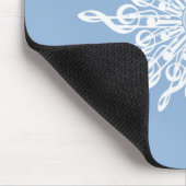Winter Blue Ornamental Monogram G-Clef Snowflake Mousepad (Ecke)