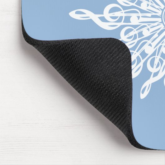 Winter Blue Ornamental Monogram G-Clef Snowflake Mousepad (Ecke)