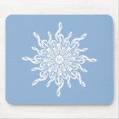 Winter Blue Ornamental Monogram G-Clef Snowflake Mousepad (Vorne)
