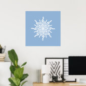 Winter Blue Ornamental Monogram G-Clef Snowflake Poster (Heimbüro)