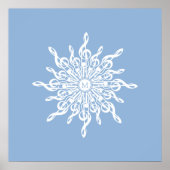 Winter Blue Ornamental Monogram G-Clef Snowflake Poster (Vorne)