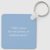 Winter Blue Ornamental Monogram G-Clef Snowflake Schlüsselanhänger (Rückseite)