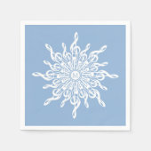 Winter Blue Ornamental Monogram G-Clef Snowflake Serviette (Vorderseite)
