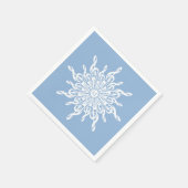 Winter Blue Ornamental Monogram G-Clef Snowflake Serviette (Ecke)