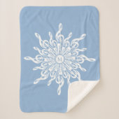 Winter Blue Ornamental Monogram G-Clef Snowflake Sherpadecke (Vorderseite)