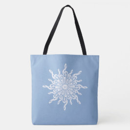 Winter Blue Ornamental Monogram G-Clef Snowflake Tasche