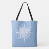 Winter Blue Ornamental Monogram G-Clef Snowflake Tasche (Rückseite)