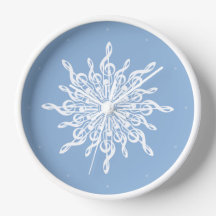 Winter Blue Ornamental Treble Clef Snowflake