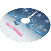 Winter Blue Polyester Weihnachtsbaumdecke (Schrägansicht)