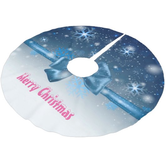 Winter Blue Polyester Weihnachtsbaumdecke (Schrägansicht)