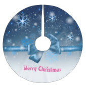 Winter Blue Polyester Weihnachtsbaumdecke (Vorderseite)