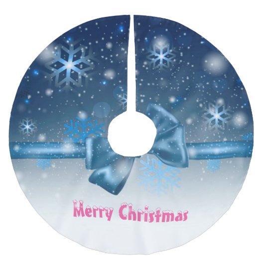 Winter Blue Polyester Weihnachtsbaumdecke (Vorderseite)