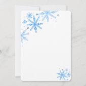 Winter Blue Purple Thank You Card with Snowflakes  Dankeskarte (Rückseite)