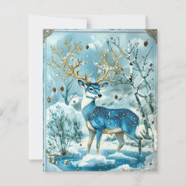 Winter Blue Reindeer Scrapbook Paper