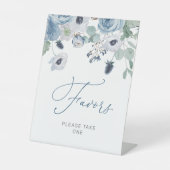 Winter Blue Rose Blume Duschfavoriten Schild (Vorderseite)