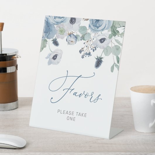 Winter Blue Rose Blume Duschfavoriten Schild (In SItu)