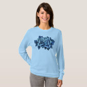 Winter Blue Rose Long Sleeve T-Shirt (Vorne ganz)