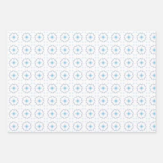 Winter Blue Schneeflocke Geschenkpapier Set (Vorderseite)