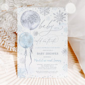 Winter Blue & Silver Snowflake Baby Dusche Einladung