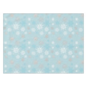 Winter Blue Silver Snowflake Muster Tischdecke (Vorderseite (Horizontal))