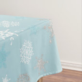 Winter Blue Silver Snowflake Muster Tischdecke (Beispiel)