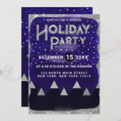 Winter Blue Silver Snowy Mountains Feiertag Einladung (Vorne/Hinten)