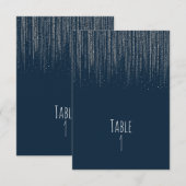 Winter Blue & Silver Sparkling Ice Lights Table Einladung (Vorne/Hinten)