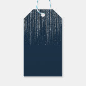 Winter Blue & Silver Sparkling Ice Lights Wedding Geschenkanhänger (Rückseite)