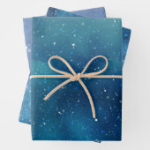 Winter blue Snow Glitzer Sky Weihnachtsfest Geschenkpapier Set (Beispiel)