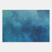 Winter blue Snow Glitzer Sky Weihnachtsfest Geschenkpapier Set (Vorderseite)