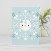 Winter Blue Snowflake Babydusche Einladung (Stehend Vorderseite)