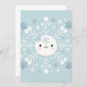 Winter Blue Snowflake Babydusche Einladung (Vorne/Hinten)