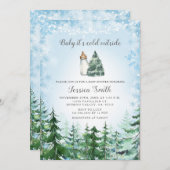 Winter Blue Snowflake Cold Outside Baby Dusche Einladung (Vorne/Hinten)