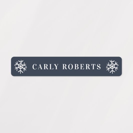 Winter Blue Snowflake Kids Name Wasserdichte Label Etiketten (Design 1)