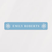Winter Blue Snowflake Kids Name Wasserdichte Label Etiketten (Design 2)