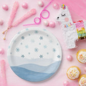 Winter Blue Snowflake Paper Plate Pappteller (Party)