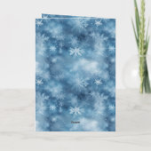 Winter Blue Snowflakes Christmas Red Head Girl Karte (Rückseite)