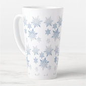 Winter Blue Snowflakes Milchtasse (Linke Ecke)