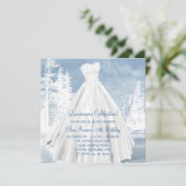Winter Blue Snowflakes Quinceanera Einladungen (Stehend Vorderseite)