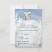 Winter Blue Snowflakes Quinceanera UAWG RSVP Karte (Vorderseite)