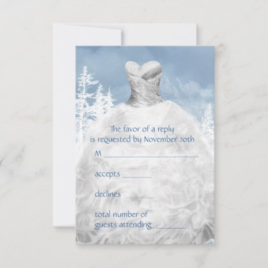 Winter Blue Snowflakes Quinceanera UAWG RSVP Karte (Vorderseite)