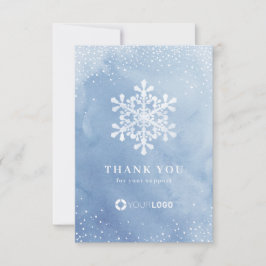 Winter Blue Snowflakes Wasserfarben Weihnachten Dankeskarte