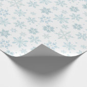Winter Blue Snowflakes Wrapping Paper Geschenkpapier (Ecke)