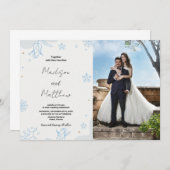 Winter Blue Snows Hochzeitseinladungen mit Foto Einladung (Vorne/Hinten)