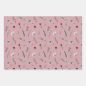 Winter Blue Spruce & Mulled Berries Dusty Rose Geschenkpapier Set (Vorderseite 3)
