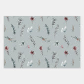 Winter Blue Spruce & Mulled Berries Sage Green Geschenkpapier Set (Vorderseite)