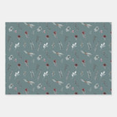 Winter Blue Spruce & Mulled Berries Slate Green Geschenkpapier Set (Vorderseite 3)