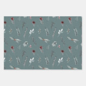 Winter Blue Spruce & Mulled Berries Slate Green Geschenkpapier Set (Vorderseite 2)