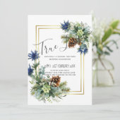 Winter Blue Thistle Eucalyptus Wedding Wonderland (Stehend Vorderseite)