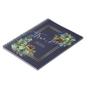 Winter Blue Thistle Eucalyptus Wedding Wonderland Notizblock (Linke Seite)